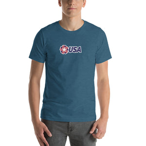 Heather Deep Teal / S USA "Rosette" Short-Sleeve Unisex T-Shirt by Design Express