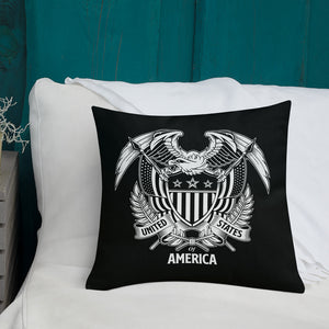 United States Of America Eagle Illustration Reverse Premium Pillow by Design Express