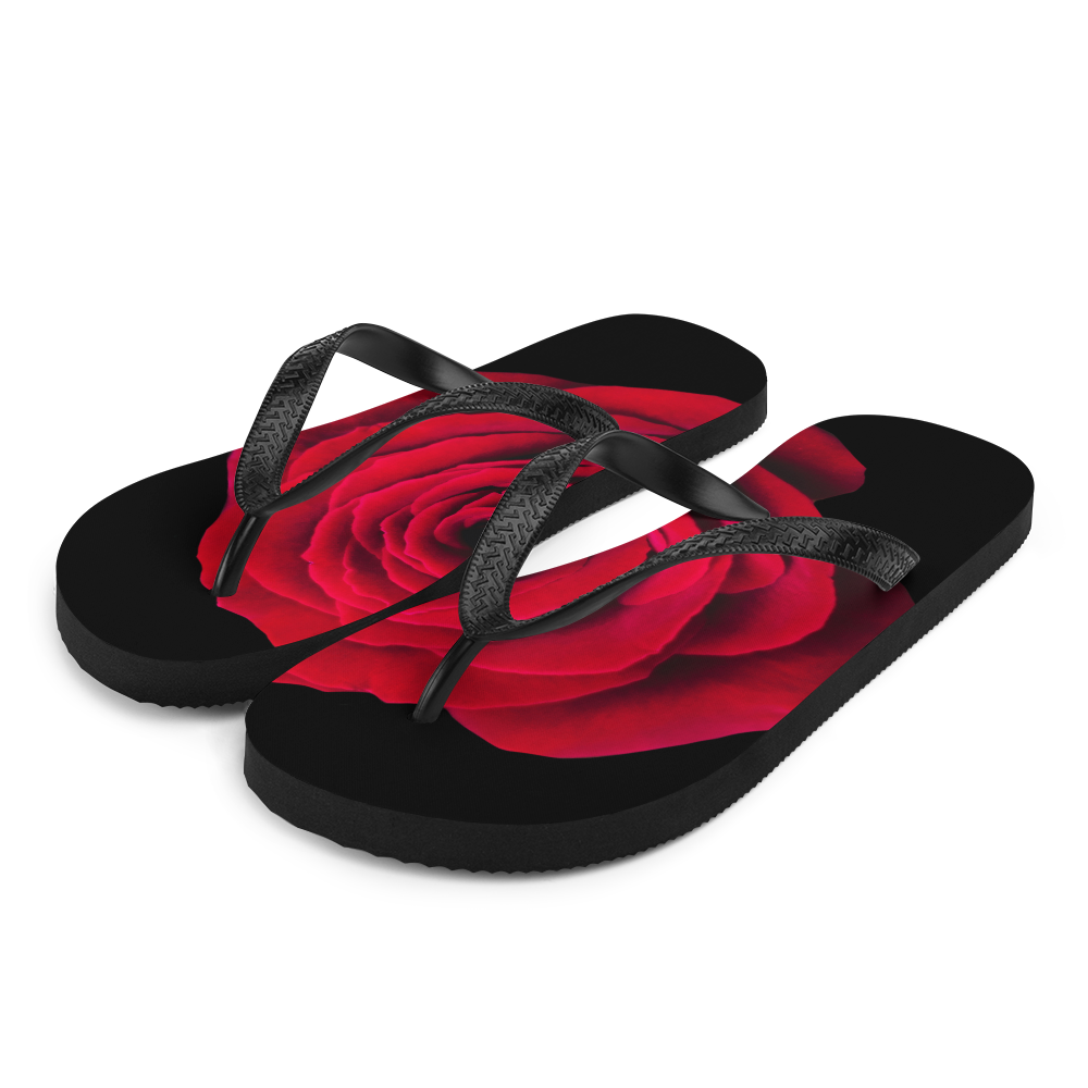 S Charming Red Rose Flip-Flops by Design Express