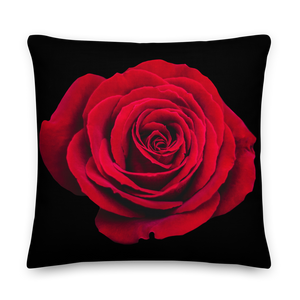 22×22 Charming Red Rose Square Premium Pillow by Design Express