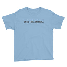 Light Blue / XS United States Of America Eagle Illustration Backside Youth Short Sleeve T-Shirt by Design Express