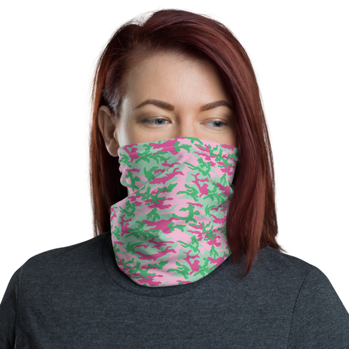 Default Title Pink and Green Camo Neck Gaiter Masks by Design Express