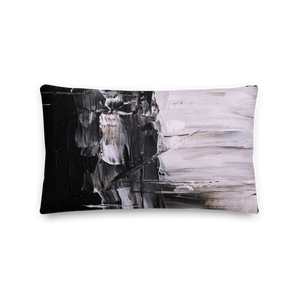 Black & White Abstract Painting Rectangle Premium Pillow by Design Express