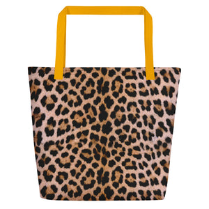 Yellow Leopard "All Over Animal" 2 Beach Bag Totes by Design Express