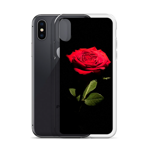 Red Rose on Black iPhone Case by Design Express