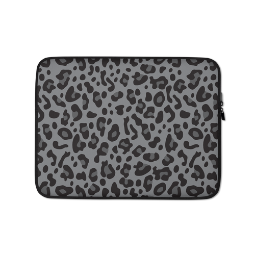 13 in Grey Leopard Print Laptop Sleeve by Design Express