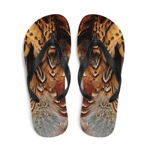 Brown Pheasant Feathers Flip-Flops by Design Express