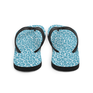 Teal Leopard Print Flip-Flops by Design Express