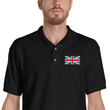 Black / S United Kingdom Flag "Solo" Embroidered Polo Shirt by Design Express