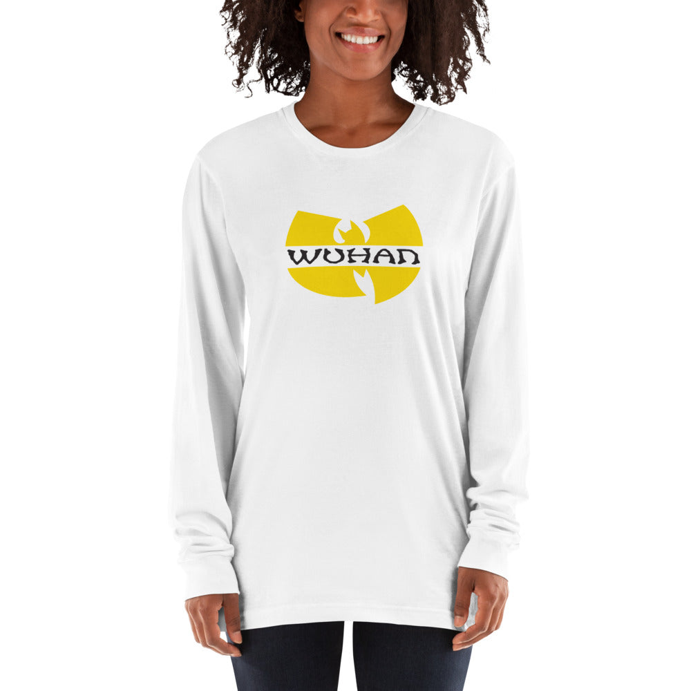 S Wuhan Clan Unisex Long Sleeve White T-Shirt (100% Made in the USA 🇺🇸) by Design Express