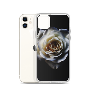 White Rose on Black iPhone Case by Design Express