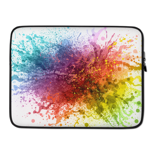 15 in Rainbow Paint Splash Laptop Sleeve by Design Express