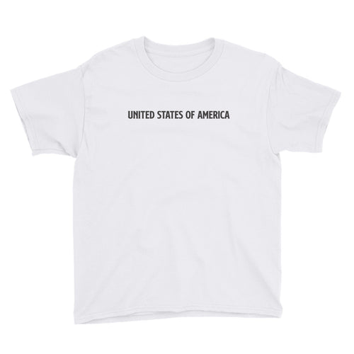 White / XS United States Of America Eagle Illustration Backside Youth Short Sleeve T-Shirt by Design Express