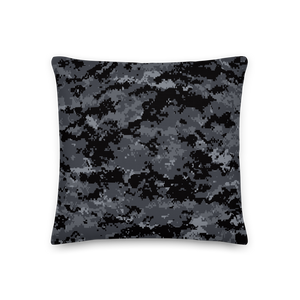 Dark Grey Digital Camouflage Premium Pillow by Design Express