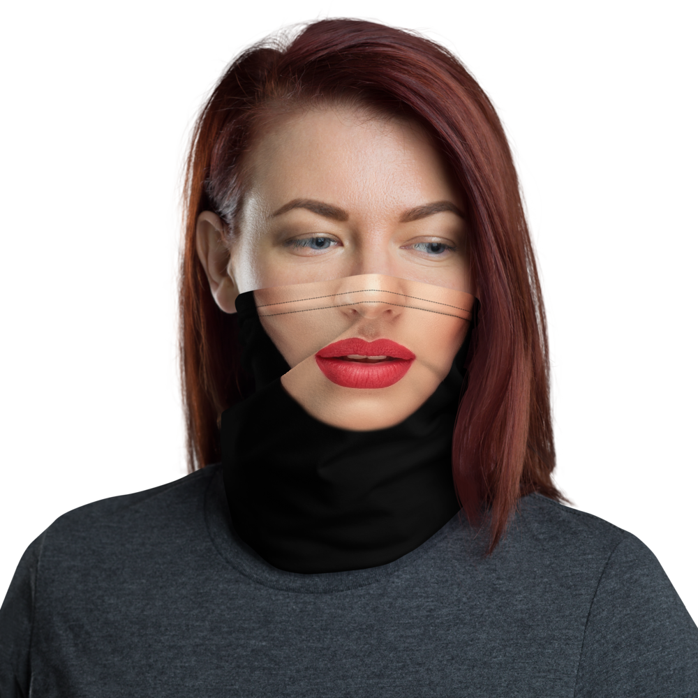 Default Title Woman with Red Lips Neck Gaiter Masks by Design Express