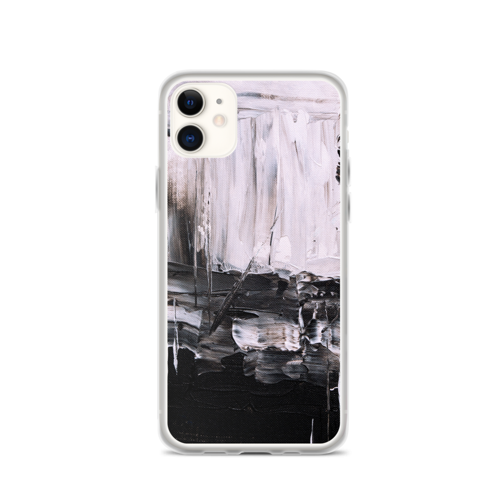 iPhone 11 Black & White Abstract Painting iPhone Case by Design Express