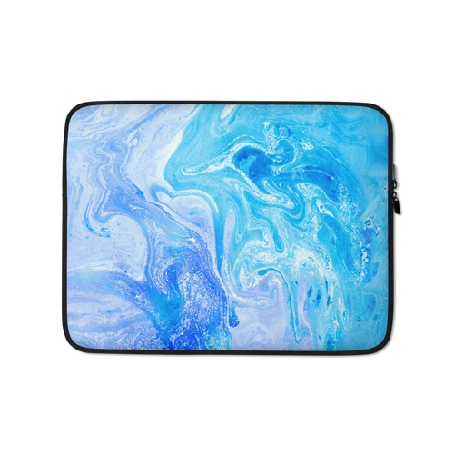 13 in Blue Watercolor Marble Laptop Sleeve by Design Express