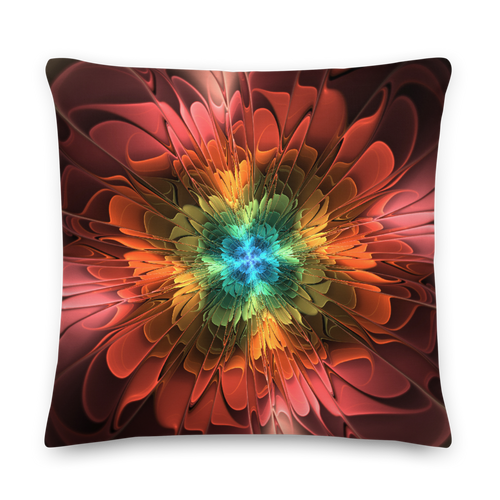 22×22 Abstract Flower 03 Square Premium Pillow by Design Express