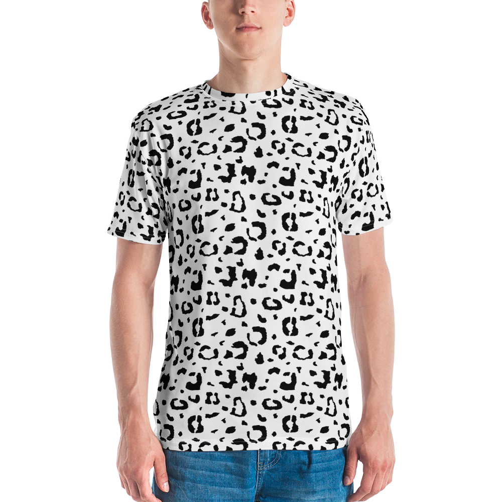 Black & White Leopard Print Men's T-shirt – Design Express Black & White Leopard Print Men's T-shirt – Design Express