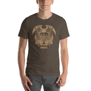 Army / S United States Of America Eagle Illustration Gold Reverse Short-Sleeve Unisex T-Shirt by Design Express