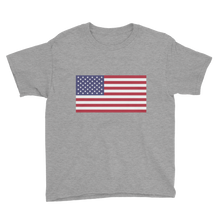 Heather Grey / XS United States Flag "Solo" Youth Short Sleeve T-Shirt by Design Express