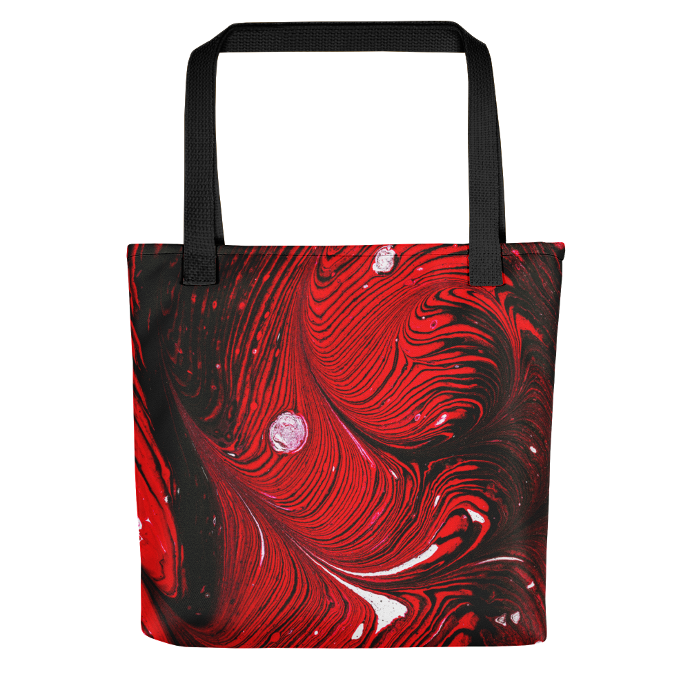 Default Title Black Red Abstract Tote Bag by Design Express