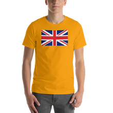 Gold / S United Kingdom Flag "Solo" Short-Sleeve Unisex T-Shirt by Design Express