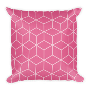Diamonds Candy Pink Square Premium Pillow by Design Express