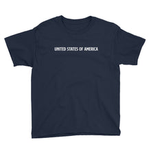 Navy / XS United States Of America Eagle Illustration Reverse Backside Youth Short Sleeve T-Shirt by Design Express