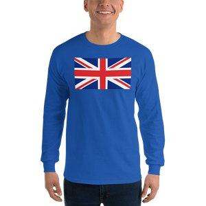 Royal / S United Kingdom Flag "Solo" Long Sleeve T-Shirt by Design Express