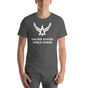 Asphalt / S United States Space Force "Reverse" Short-Sleeve Unisex T-Shirt by Design Express