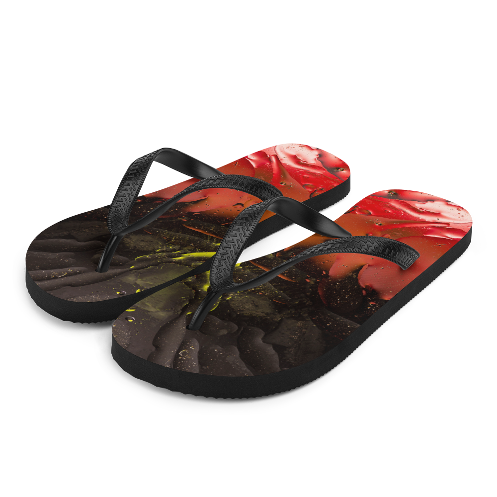 S Abstract 02 Black Red Flip-Flops by Design Express