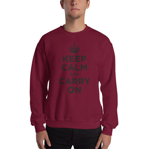 Maroon / S Keep Calm and Carry On (Black) Unisex Sweatshirt by Design Express