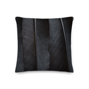 Black Feathers Square Premium Pillow by Design Express