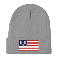 Gray United States Flag "Solo" Knit Beanie by Design Express