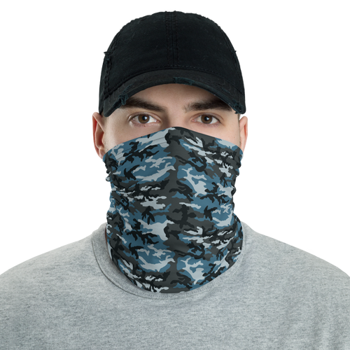 Default Title Muted Blue Camo Neck Gaiter Masks by Design Express