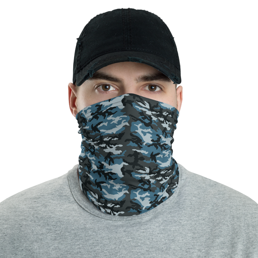 Default Title Muted Blue Camo Neck Gaiter Masks by Design Express