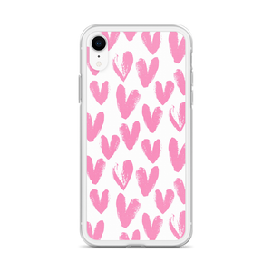 Pink Heart Pattern iPhone Case by Design Express