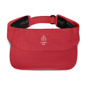 Red Keep Calm and Carry On (White) Visor by Design Express