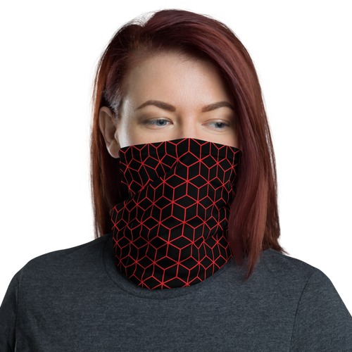 Default Title Diamond Red Black Pattern Neck Gaiter Masks by Design Express