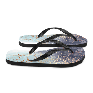 Soft Blue Gold Flip-Flops by Design Express