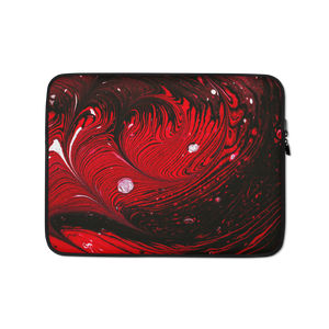 13 in Black Red Abstract Laptop Sleeve by Design Express