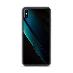 iPhone XS Max Blue Black Feather iPhone Case by Design Express