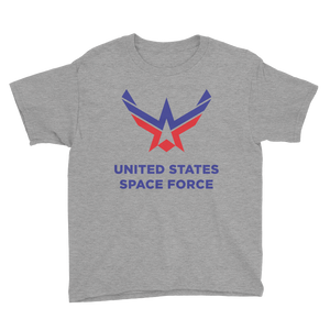 Heather Grey / XS United States Space Force Youth Short Sleeve T-Shirt by Design Express