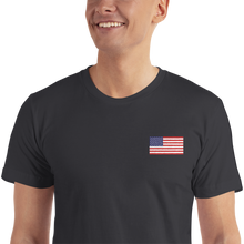 Black / S United States Flag "Solo" Embroidered T-Shirt by Design Express