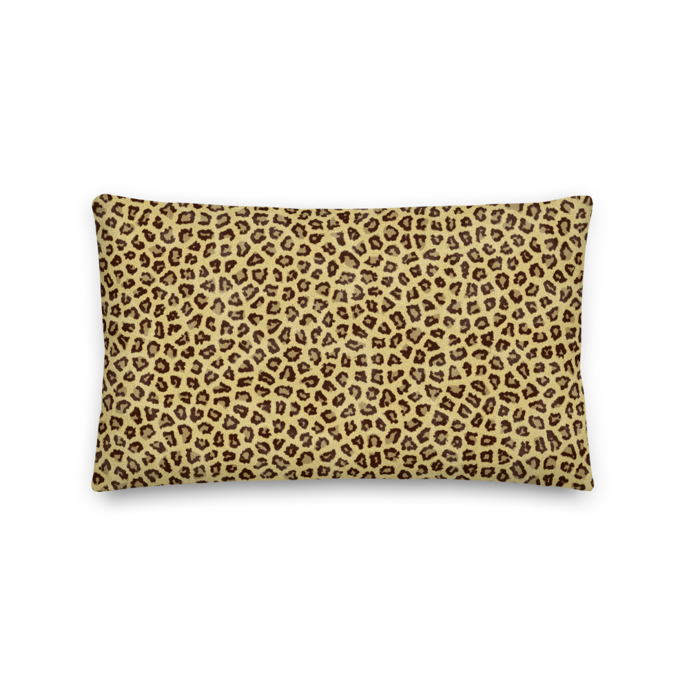 20×12 Yellow Leopard Print Premium Pillow by Design Express