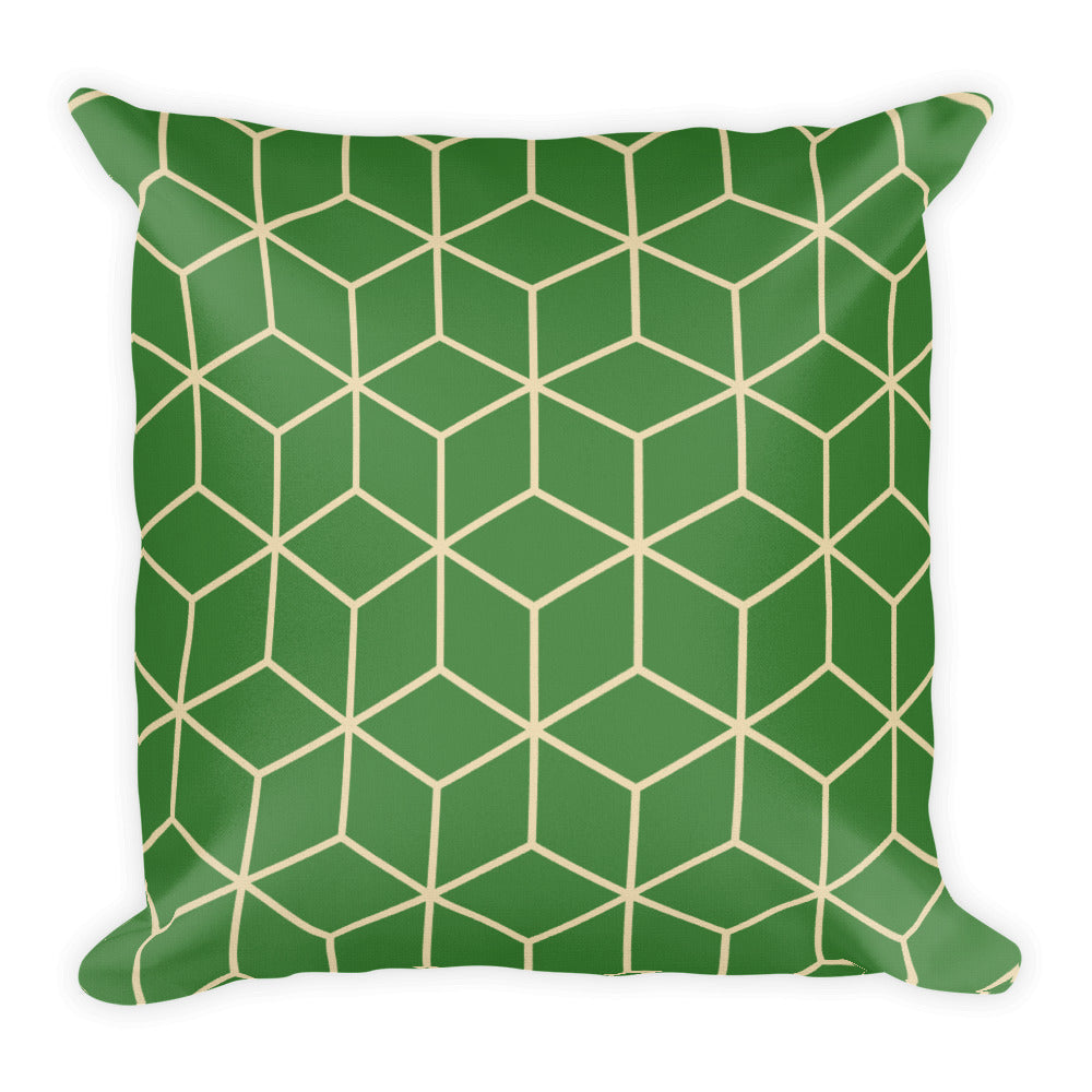 Default Title Diamonds Green Square Premium Pillow by Design Express