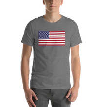 Deep Heather / S United States Flag "Solo" Short-Sleeve Unisex T-Shirt by Design Express