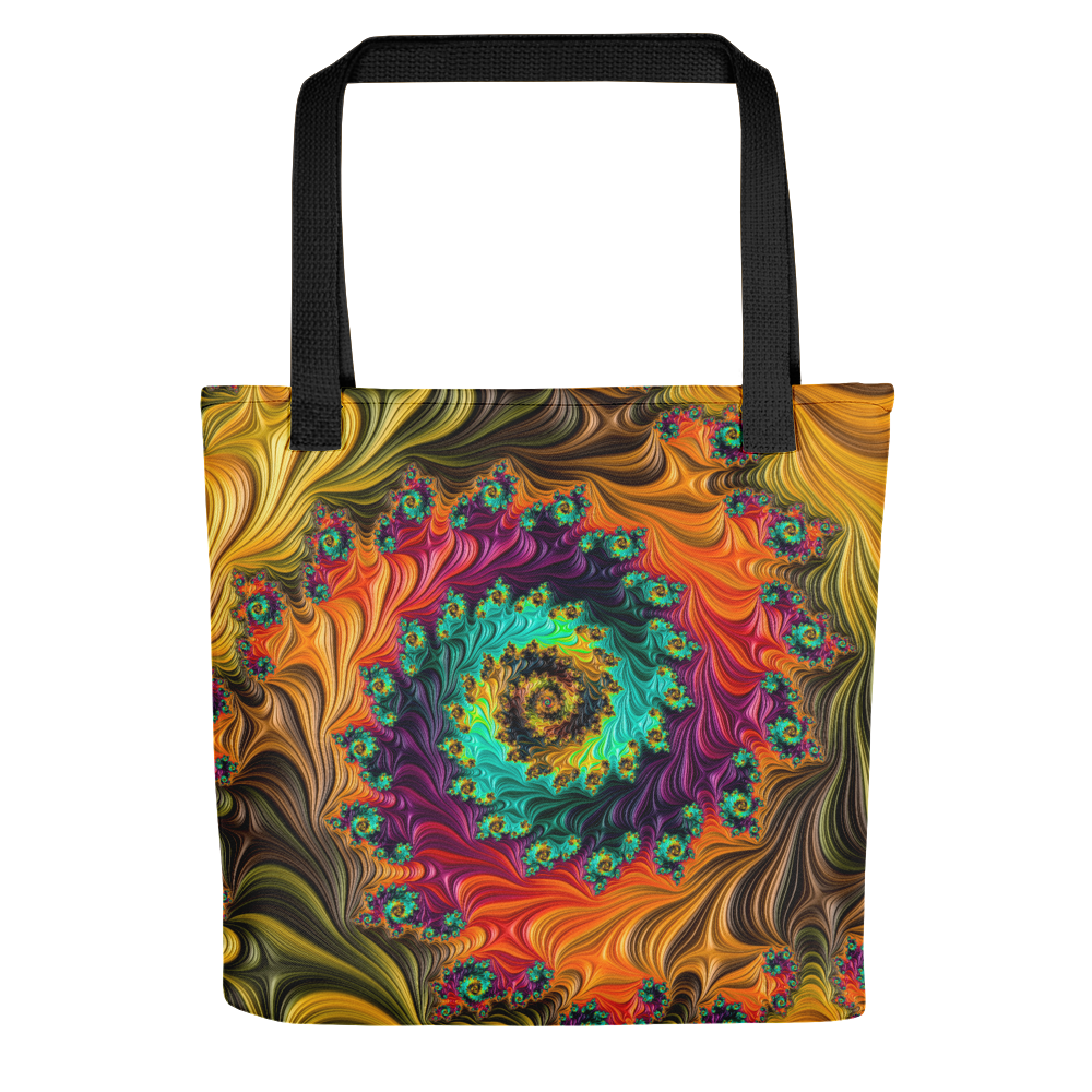Default Title Multicolor Fractal Tote bag by Design Express
