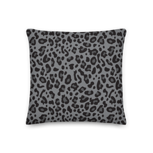 18×18 Grey Leopard Print Premium Pillow by Design Express